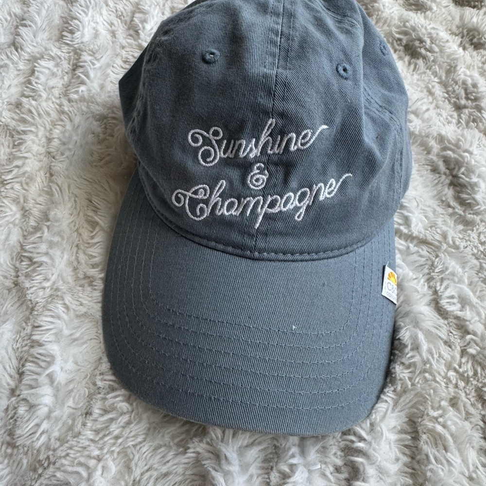 Sunshine & Champagne Embroidered Gray Baseball Cap